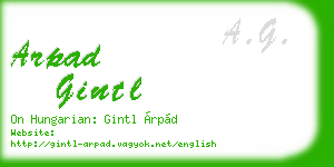 arpad gintl business card
